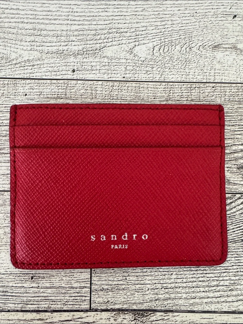 Sandro Paris Red Leather Card Wallet